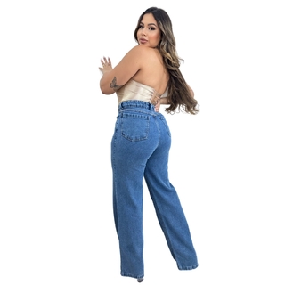 CALÇA JEANS WIDE LEG BLUE