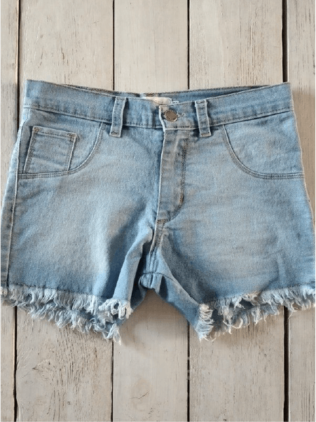 Short de outlet jean con flecos