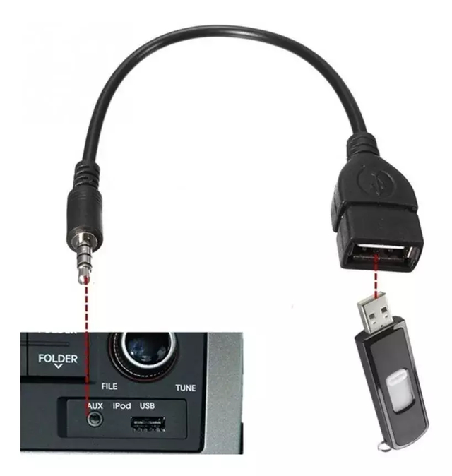Adaptador Usb Hembra A Plug 3.5mm Para Audio Mp3 Automovil