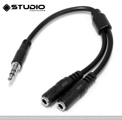 Cable Adaptador Mini Plug Audio Para 2 Auriculares Jack 3.5