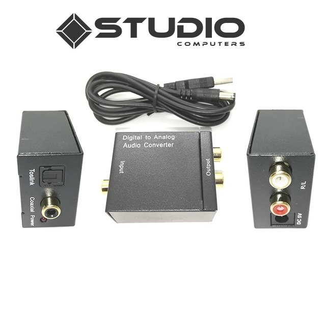 Conversor de Señal Audio Digital Optico Coaxial a Analogico RCA Audio Sound