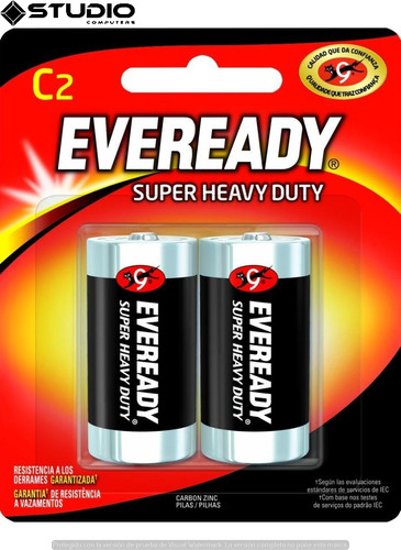 Pilas Mediana Tipo C Eveready 1235 - Pack x 2