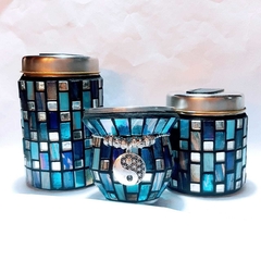 Shimmering Blue mix and silver