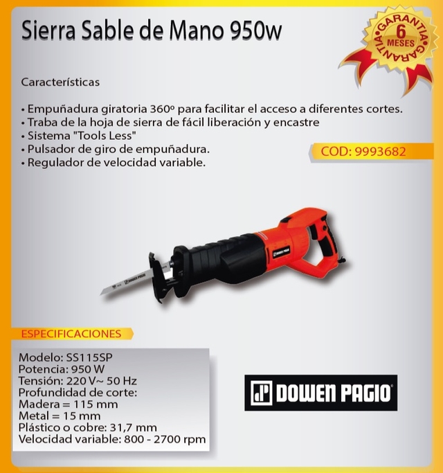 ✓ Sierra Sable de Mano - 950 W
