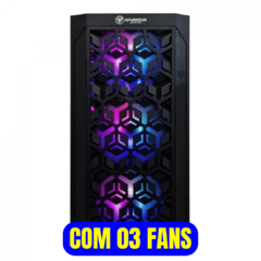 GABINETE GAMER XFURIOUS BLASTER, MID TOWER, VIDRO TEMPERADO, SEM FONTE, COM 3 FANS, BLACK