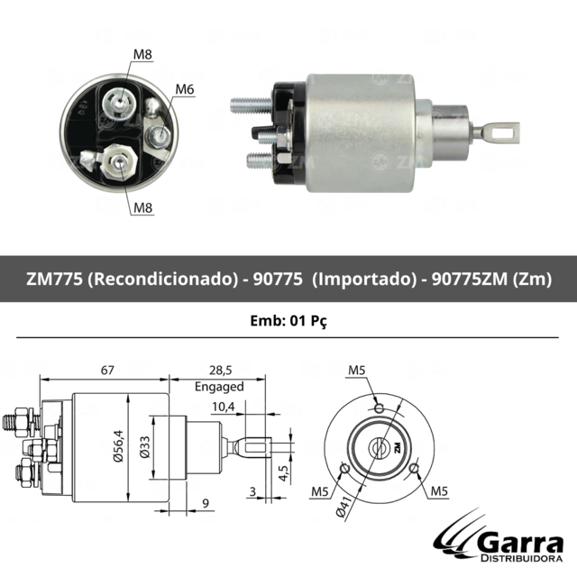 ZM775 AUTOMATICO DE PARTIDA BOSCH GM ASTRA KADETT VECTRA OMEGA