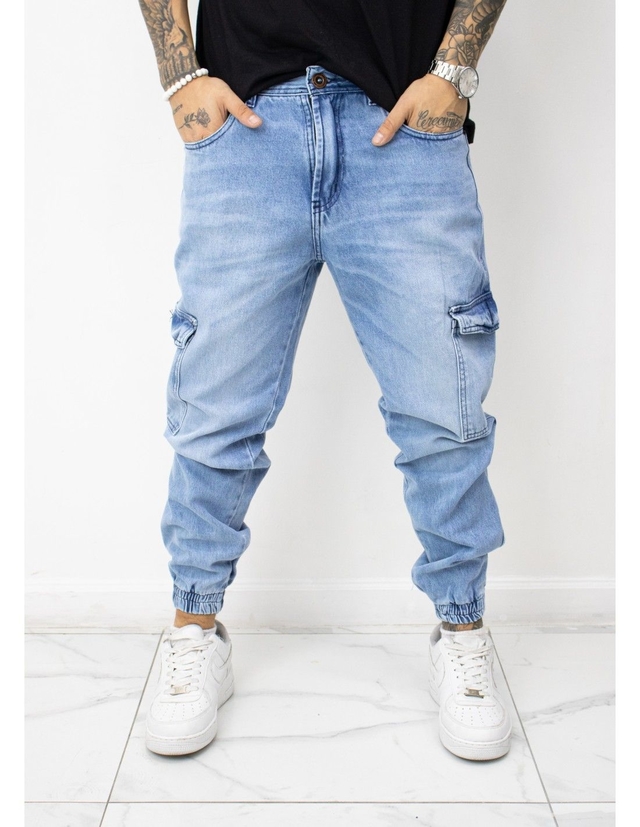 Jeans Hombre Pantalon Jean Cargo Mom Hombre Premium Denim