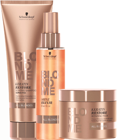 KIT BLOND ME REPARAÇÃO + BRILHO LOIROS (3 itens): Sh All Blondes 250 + Elixir de Brilho 150 + Máscara All Blondes 200 - Schwarzkopf Professional - comprar online