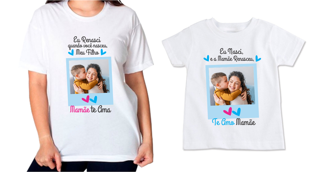 Camisa personalizada fashion mae e filho