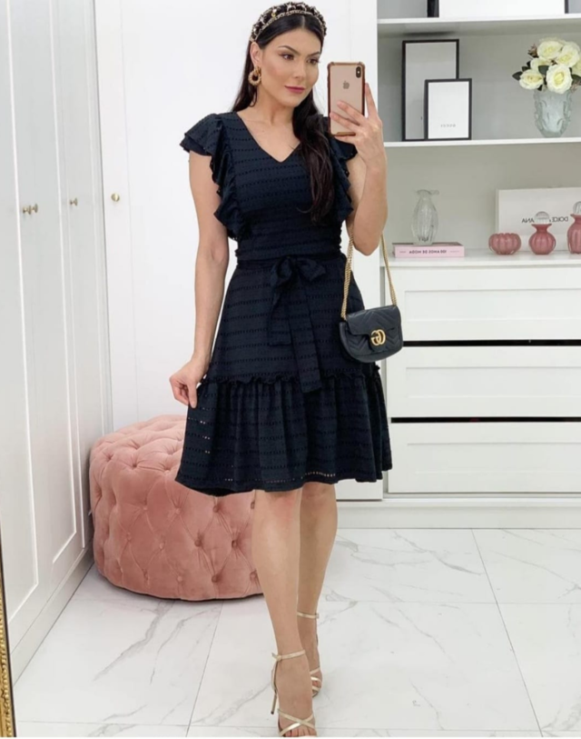 Vestido lese sale preto