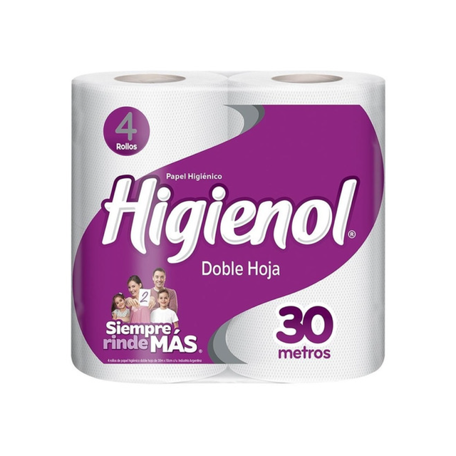 Papel HigiÉnico Doble Hoja Higienol 4 U X 30 Mts