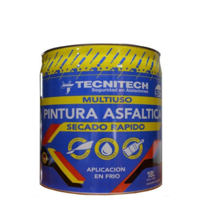 Pintura asfáltica secado rápido x 18lt Tecnitech