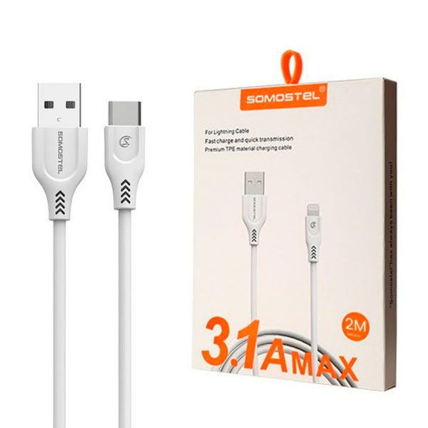 CABLE USB TYPE-C A LIGHTNING 2MTS BLANCO