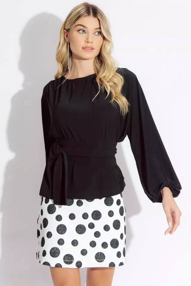 Blusa Malha Slim Faixa Carlota Preto - Mille Boutique