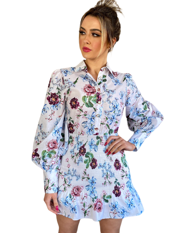 Vestido 2024 camisa floral