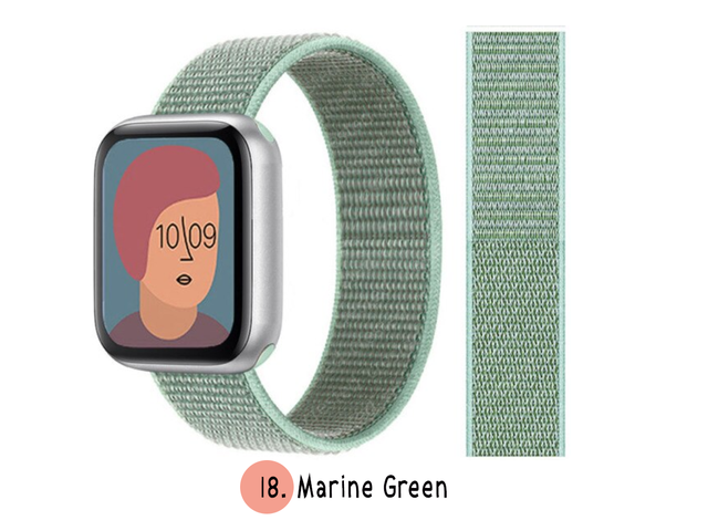 Pulso Correa Manilla De Nylon Para Apple Watch y SmartWatch de 42 44 mm 18 Marine
