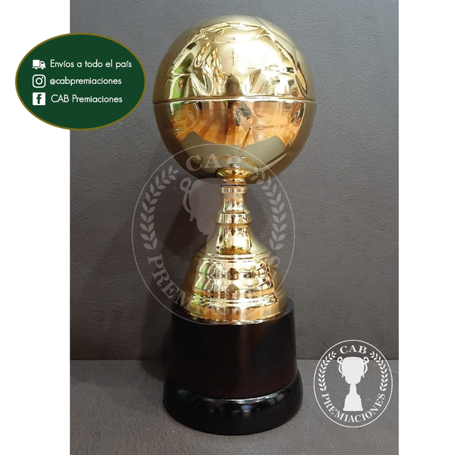 Trofeo Balon Futbol Madera 34cm