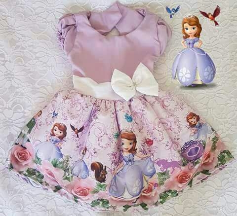 Vestido Trapézio Infantil Princesinha Sofia