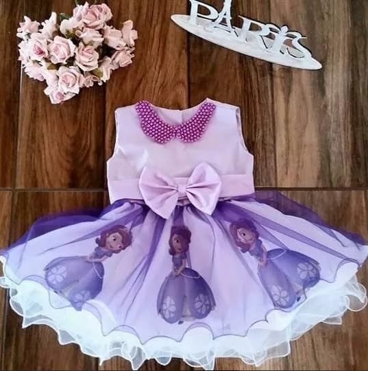 Vestido Trapézio Infantil Princesinha Sofia