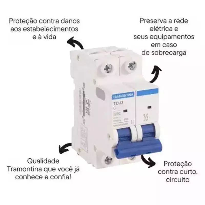 DISJUNTOR DIN UNIPOLAR 25 AMP TRAMONTINA - REF 58011107