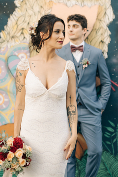 vestido de noiva sereia vestido de noiva de renda casamento na praia boho wedding