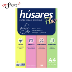 Resma A4 Husares Fluo (x4 colores) x20 hojas (2585) - comprar online