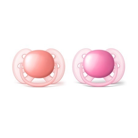 Chupeta Ortodôntica Ultra Soft 0-6m com 2und Rosa/Laranja Avent