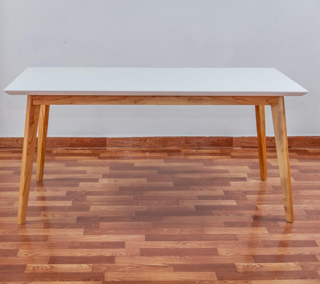 Mesa Comedor estilo Nórdico blanca/madera 160x80