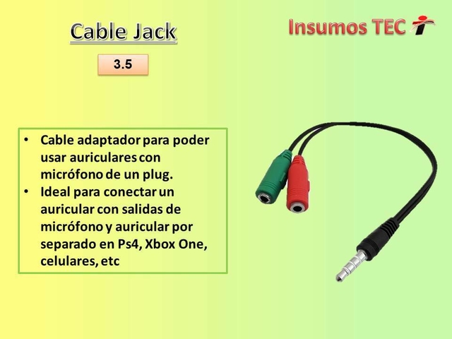 Cable Adaptador Mini Plug Para Auriculares Ps4 Pc Jack 3.5 Auricular Para  Ps4 Color Negro