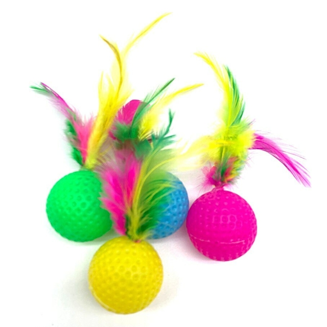 Cat toy hotsell ball with feathers