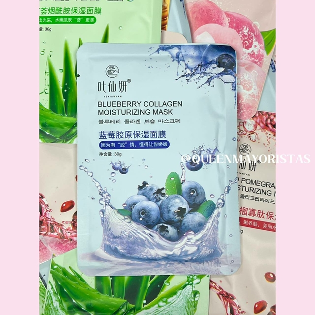 Blueberry Collagen Mascarilla Facial Hidratante Arandanos