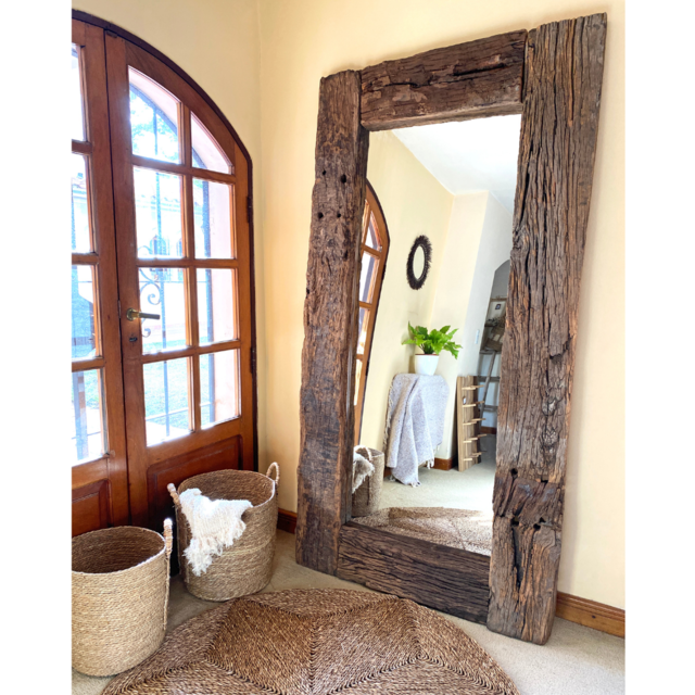 Espejo rústico de madera 112cm - Compra online - Lokura