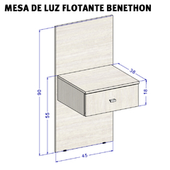 Panel Con Mesa De Luz Flotante Benethon Venezia - tienda online