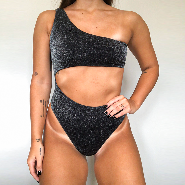 Glitter One Shoulder Bodysuit