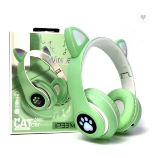 Fone Orelha De Gato Sem Fio Bluetooth verde patinhas em Promoção na  Americanas