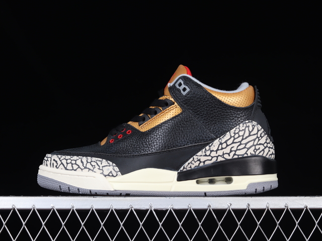 Air Jordan 3 Black Cement Gold