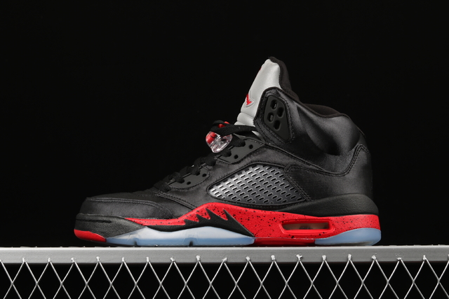 Satin red jordan 5 sale