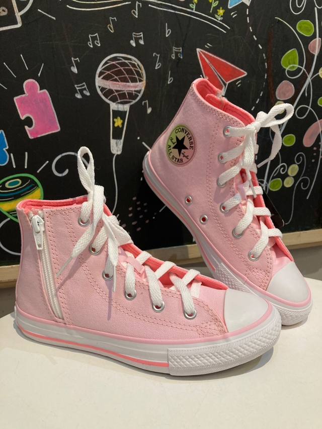 All star cano alto preto sales e rosa