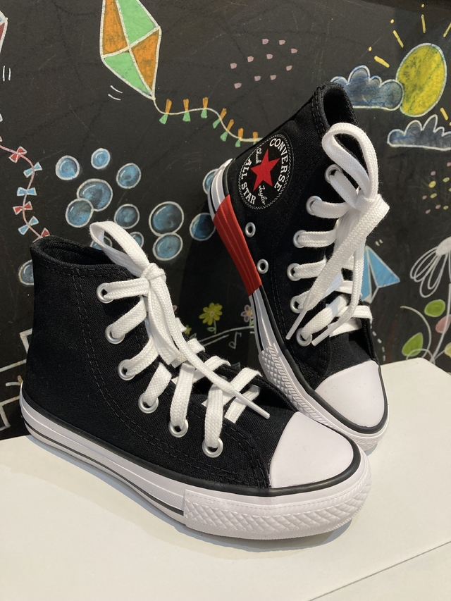 All star preto cheap com vermelho