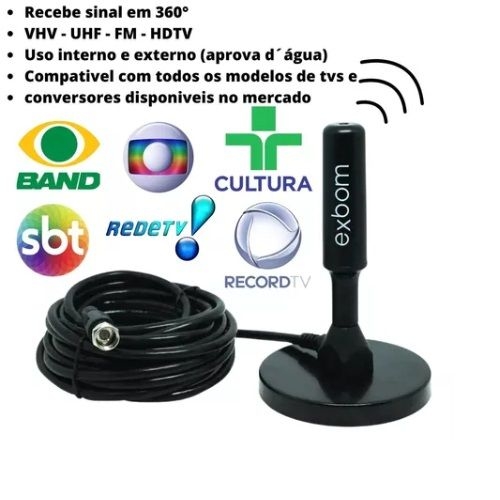 Antena de TV para TV Digital, Portátil HDTV para Interiores