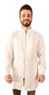 Jaleco Dubai Masculino Branco Manga Longa com Punho e Ziper