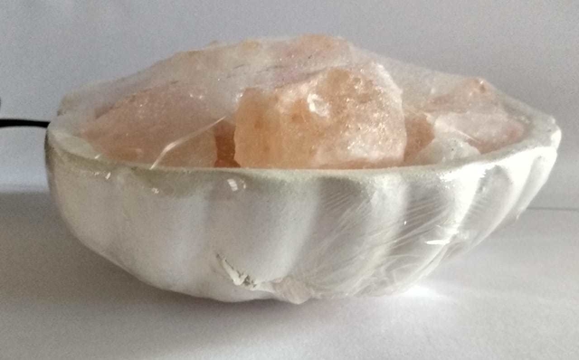 Lámpara de sal redonda natural decoración roca mineral curativa
