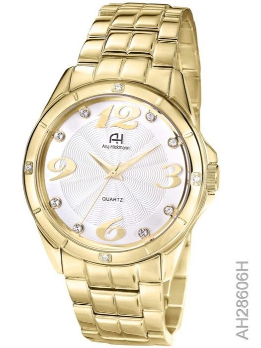 Relógio Feminino Ana Hickmann Dourado 434791 - R$ 577,31