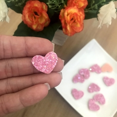 Aplique Patch Glitter Flocado Mini Coração (2cm) - comprar online