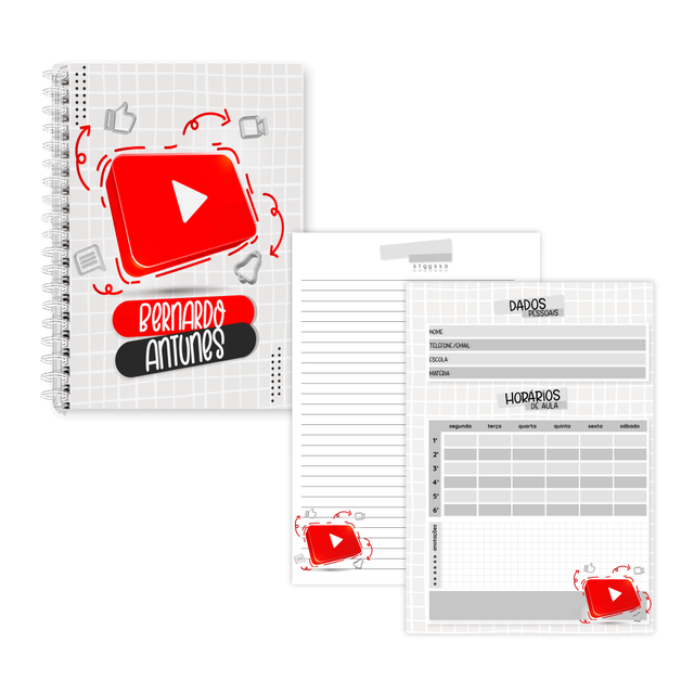 Caderno Youtube Comprar Em Loja Meu Querido Quadro