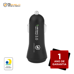 CARREGADOR VEICULAR USB-A TURBO - PRETO - GSHIELD