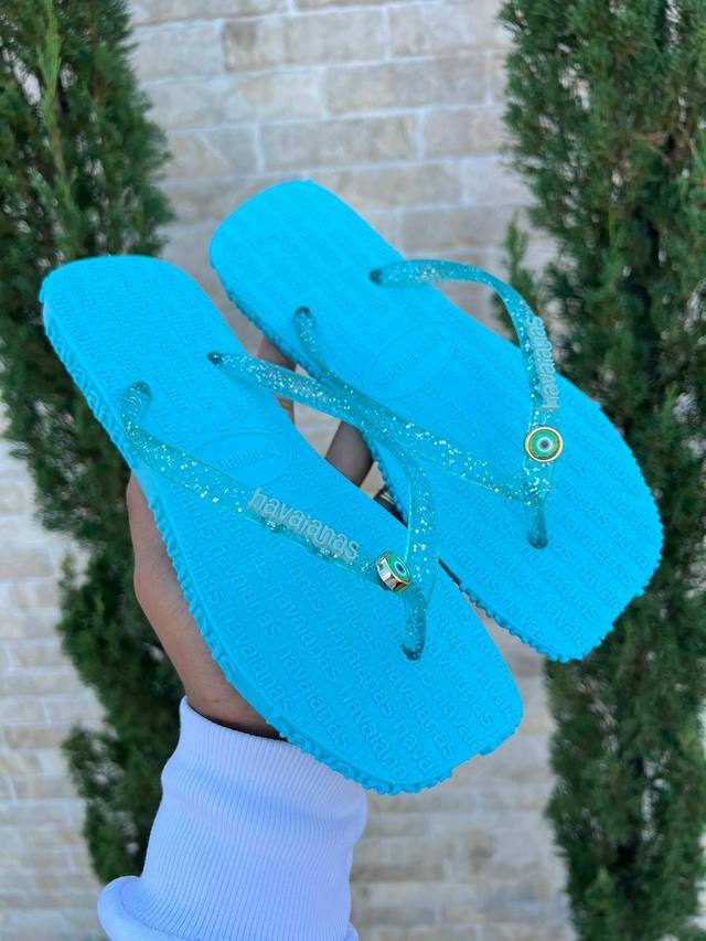 Chinelo Feminino Adulto Havaianas Olho Grego Alto Relevo Verde