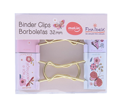 Binder Clip Borboletas 32mm C/4 - Molin