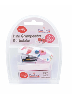 Mini Grampeador Borboletas + 1000 Grampos - Molin