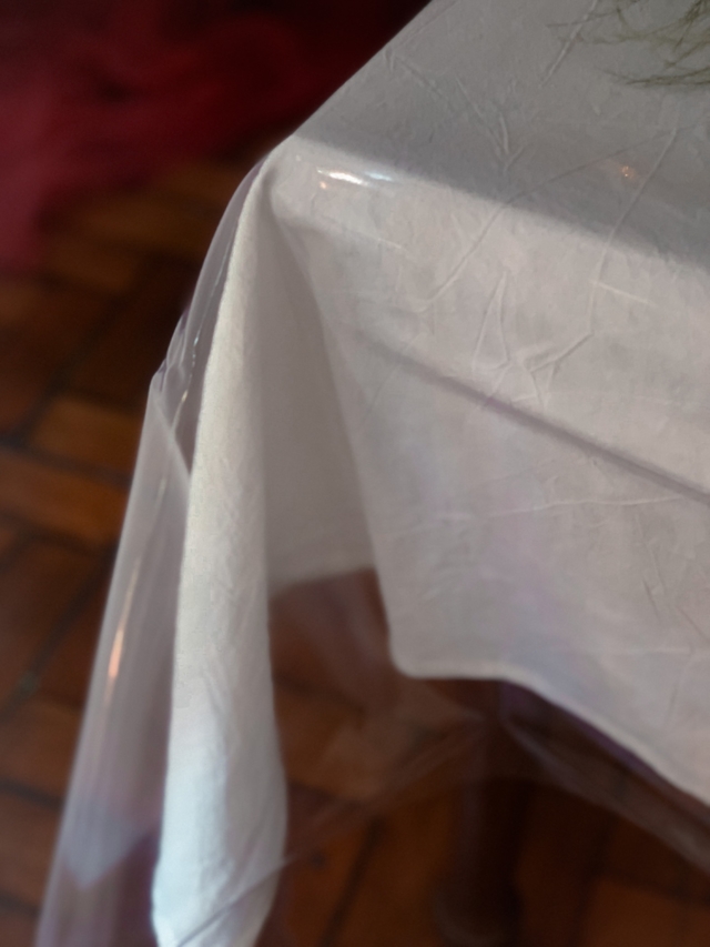 Mantel transparente anti-calor, impermeable, protector de mantel de 0.079  in de grosor, plástico transparente, rectangular, hule de madera, tapete de